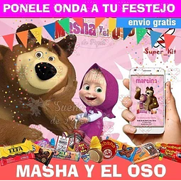 Kit Imprimible Masha Y El Oso Editable