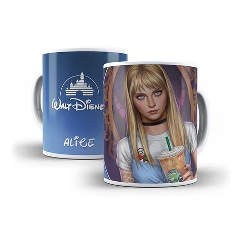 Kit Diseños Plantillas Tazas Princesas Modernas Sublimación