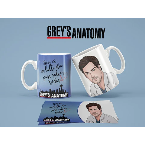 Kit Diseños Plantillas Tazas Greys Anatomy Sublimación