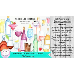 Cliparts Imagenes Png Bebidas Alcohólicas Acuarela 