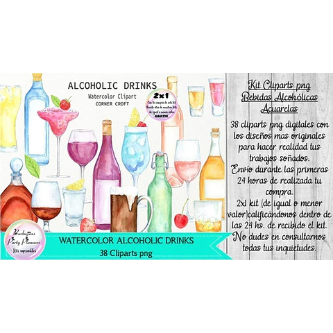 Cliparts Imagenes Png Bebidas Alcohólicas Acuarela 
