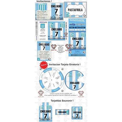 Kit Imprimible Racing Futbol Editable