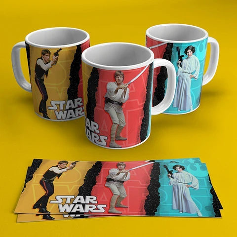 Plantillas Sublimación Tazas - Star Wars 51 Diseños!