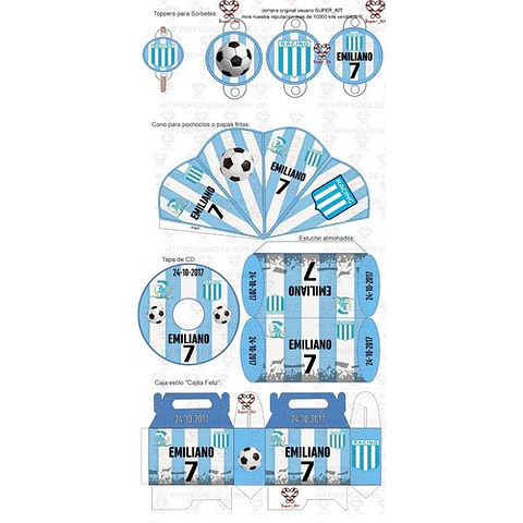 Kit Imprimible Racing Futbol Editable