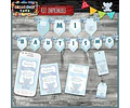 Kit Imprimible Candy Bar Bautismo Elefante Bebe Nene Full