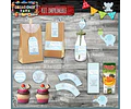 Kit Imprimible Candy Bar Bautismo Elefante Bebe Nene Full