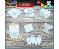 Kit Imprimible Candy Bar Bautismo Elefante Bebe Nene Full