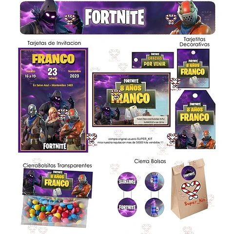 Kit Imprimible Fortnite Editable