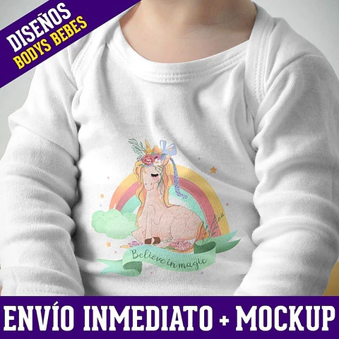 Plantillas Diseños P/ Bodys Unicornios Sublimación + Regalo