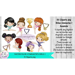 Cliparts Gimnastas 1 Acuarela  Kit Imprimibles