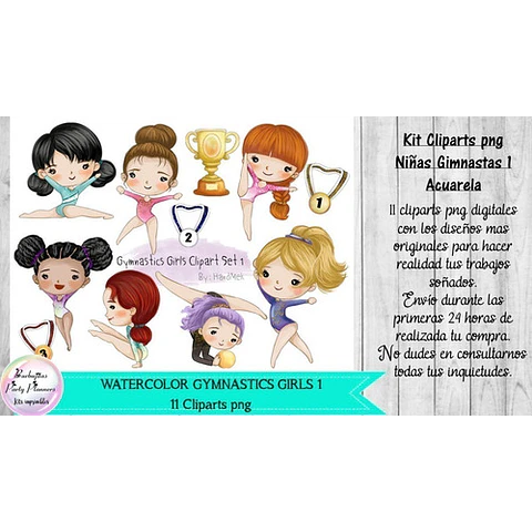 Cliparts Gimnastas 1 Acuarela  Kit Imprimibles