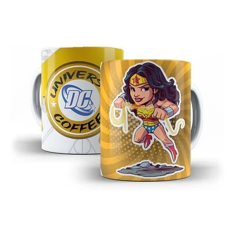 Kit Diseños Plantillas Tazas Dc Comics Sublimación Editable