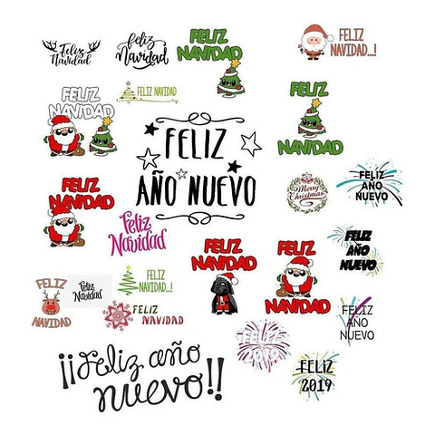 20 Vectores Frases Navidad Y Año Nuevo Vinilos Sublimacion