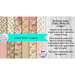 Papeles Digitales Fondos Shabby Chic Vintage Rosa Y Beige B5