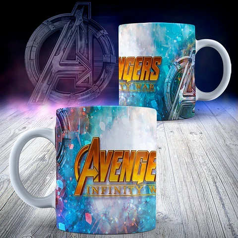 Kit Diseños Plantillas Tazas Los Vengadores Sublimación M3