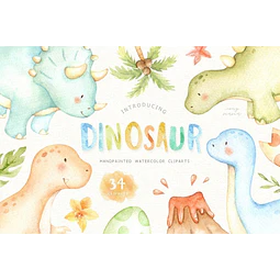 Cliparts Imagenes Png Dinosaurios Acuarela Es3