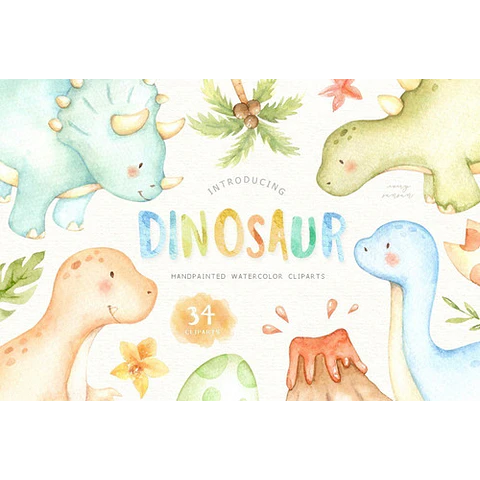 Cliparts Imagenes Png Dinosaurios Acuarela Es3