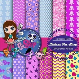 Kit Imprimible Fondos Clipart - Little Pet Shop