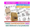 Kit Imprimible Tags Emprendedor Mega Pack + 50 Modelos