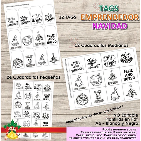 Kit Imprimible Tags Emprendedor Mega Pack + 50 Modelos
