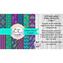 Papeles Digitales Fondos Shabby Chic Azul Y Violeta E2