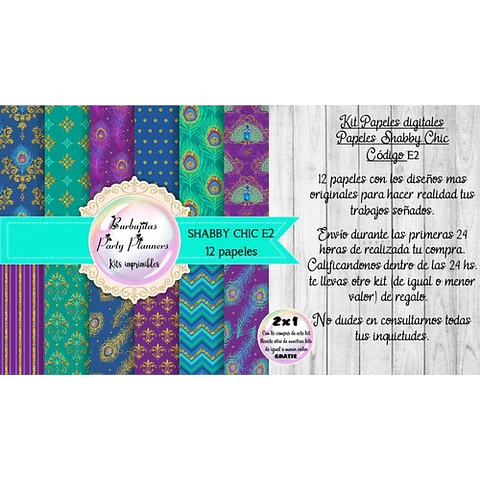 Papeles Digitales Fondos Shabby Chic Azul Y Violeta E2