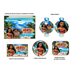 Kit Imprimible Candy Bar Moana El Mas Completo