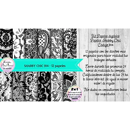 Papeles Digitales Fondos Shabby Chic Negro Y Blanco B14