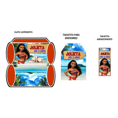 Kit Imprimible Candy Bar Moana El Mas Completo