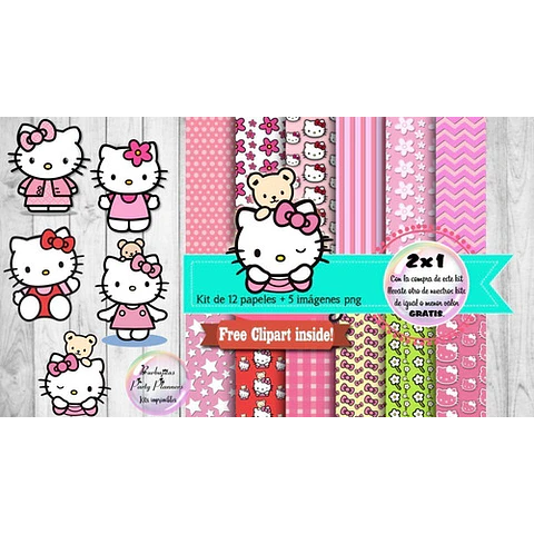 Hello Kitty Papeles Y Cliparts Png  Kit Imprimible