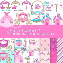 Cliparts Png Y Papeles Digitales Princesas En Rosa M18