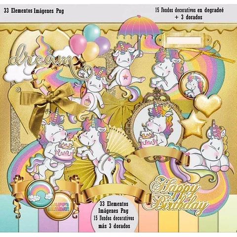 Kit Imprimible Unicornio Scrab 03