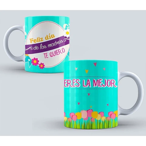 Diseños Plantillas Para Tazas Día De La Madre Sublimación M1