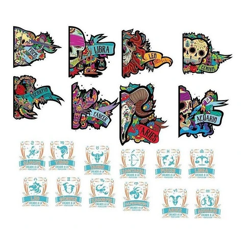 Plantillas + Vectores Zodiacales Para Tazas Y Remeras