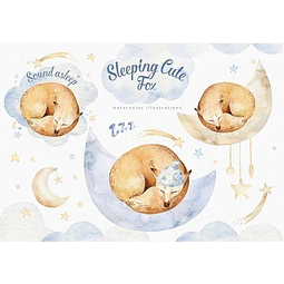Cliparts Png Zorros Durmiendo Acuarela Watercolor Pa48