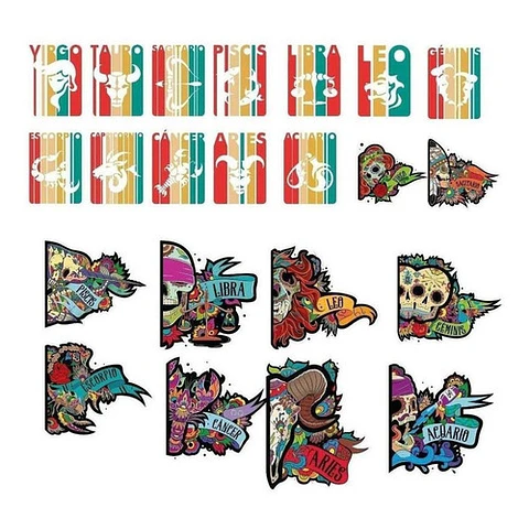 Plantillas + Vectores Zodiacales Para Tazas Y Remeras