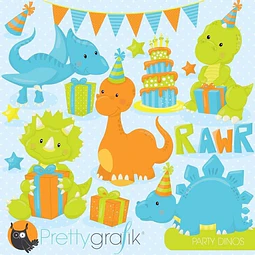 Kit Imprimible Dinosaurios 02  Clipart 15 PNG JPG