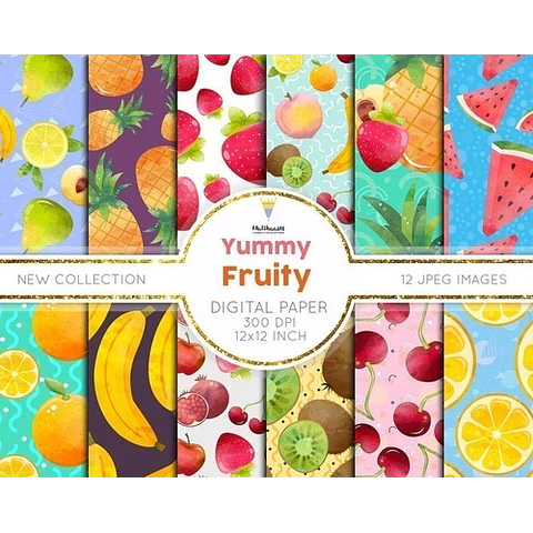 Papeles Digitales Frutas Frutales M55