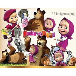 Kit Imprimible  Masha Y El Oso 4- 57 Clipart   Ver Promo