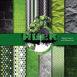 Kit Imprimible  Hulk - 7 Clipart - 12 Fondos
