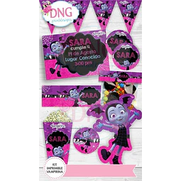 Kit Imprimible Invitaciones Candy Bar Png / Vampirina