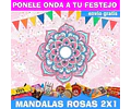 Kit Imprimible Mandala Rosa Editable