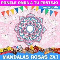 Kit Imprimible Mandala Rosa Editable