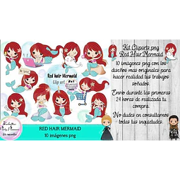 Cliparts Imagenes Png Red Hair Mermaid Sirena Colorada