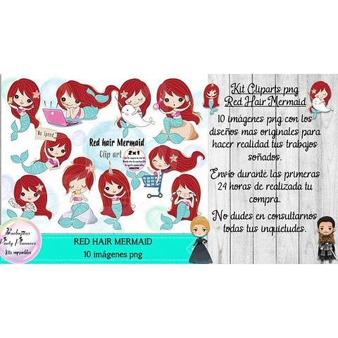Cliparts Imagenes Png Red Hair Mermaid Sirena Colorada