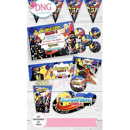 Kit Imprimible Invitaciones Candy Bar Png / Dc Comic Girls