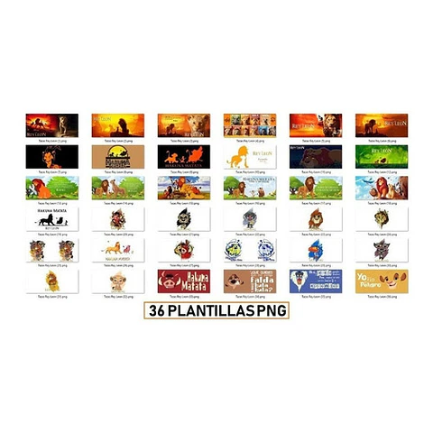 38 Plantillas Sublimación Tazas Infantiles - El Rey León