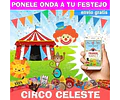 Kit Imprimible Circo Celeste 100% Editable