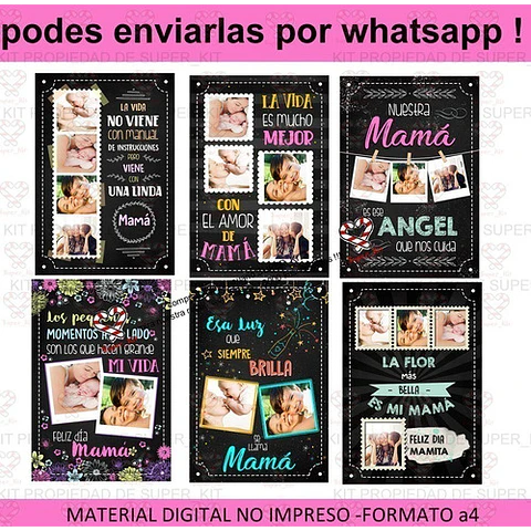 Kit Imprimible Dia De La Madre Editable 3 En 1