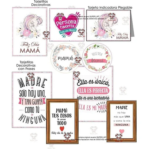 Kit Imprimible Dia De La Madre Editable 3 En 1